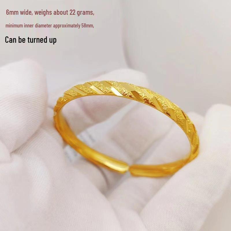

Gold-Plated Brass 6mm Open Bangle - Smooth Band, Meteor Shower Women s Bracelet, Perfect Gift