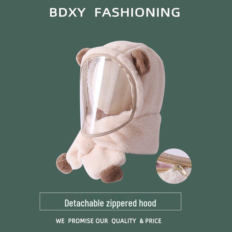 Unisex Winter Windproof Hat and Scarf Set for Kids with Face and Ear Protection