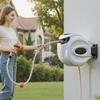 VEVOR Retractable Garden Hose Reel, 1/2 in x 98.43 ft Wall Mounted Hose Reel, Heavy Duty Garden Hose Reel with 9 Patterns Nozzle, Any Length Lock
