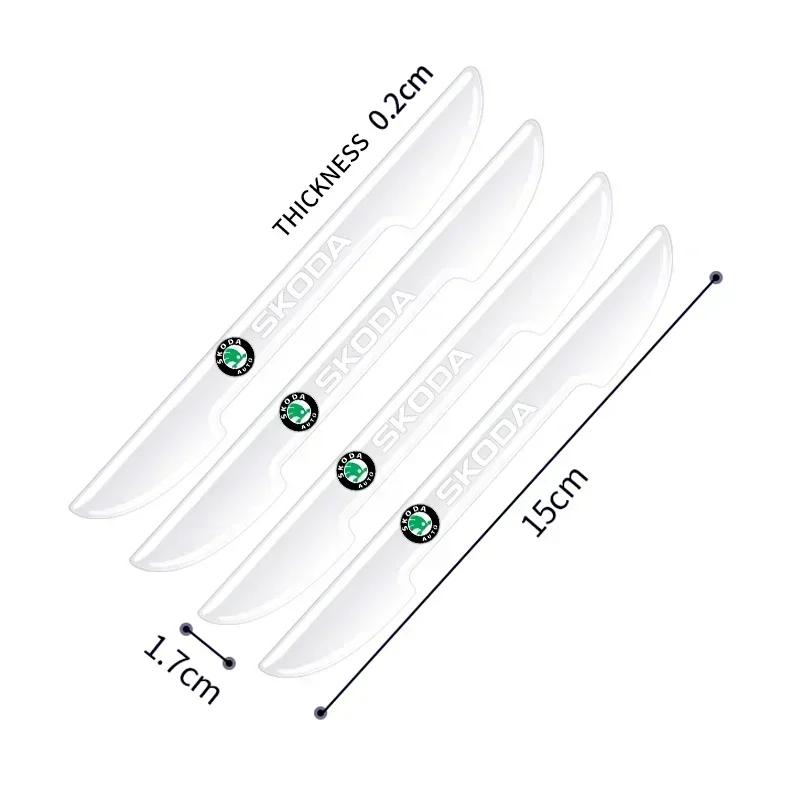 4 szt. Do Skoda Rapid Octavia A5 S Kodiaq Fabia A7 Octavia VII Przezroczysty Ochraniacz Zderzaka Drzwi Samochodowych Pasek Naklejka jzfb61