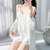 French sexy lace nightgown women, suspender nightgown nightgown two-piece set, breathable in summer and can be worn outside loungewear