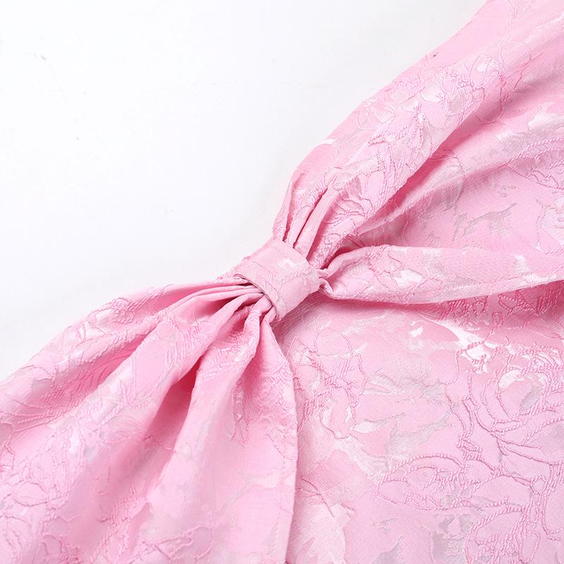 Sexy šaty s odhalenými zády a mašlí na ramenou, jednořádkové, s výstřihem do V, dámské temperamentní šaty