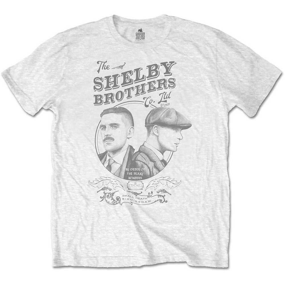 Men s Peaky Blinders Shelby Brothers Circle Faces Slim Fit T-shirt Medium White XXXXL