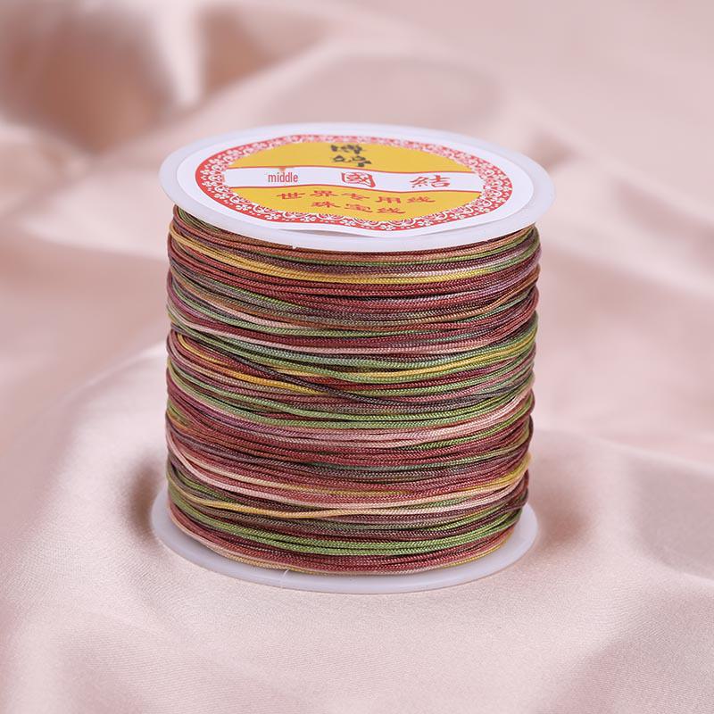 Colorful Gradient Handcrafted Bracelet Rope with Jade Hue - 100m Braided DIY Cord for Pendants