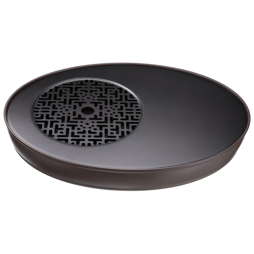 Uxcell Bamboo Chinese Kung Fu Tea Tray, 13.8" Oval Classic Tea Tray, Bamboo Table Furniture, Vintage Tea with Water Storage Box, Brown