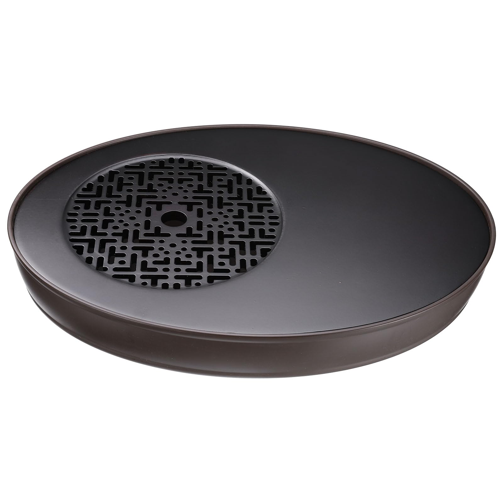 

uxcell Бамбуковый китайский чайный поднос для кунг-фу, 13,8 Овальный классический чайный поднос, Бамбуковая настольная мебель, Винтажный чай с коробкой для хранения воды, Коричневый