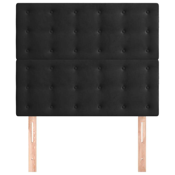 Tête de lit - Maison Exclusive - Velours noir - Hauteur réglable - 80 x 5 x 118/128 cm