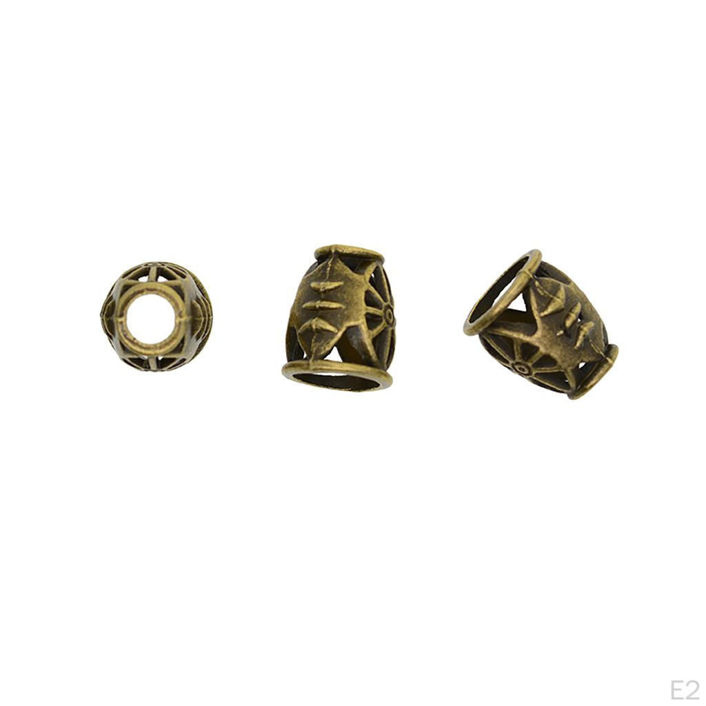 30 Pieces Bronze Plated Filigree Evil Tassel Ends Jewelry DIY Alloy Beads Caps, End Cord