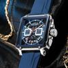 MEGIR Men's Square Chronograph Watch 3ATM Waterproof Quartz Sport Wristwatch for Men with Date & Stopwatch Relogio Masculino