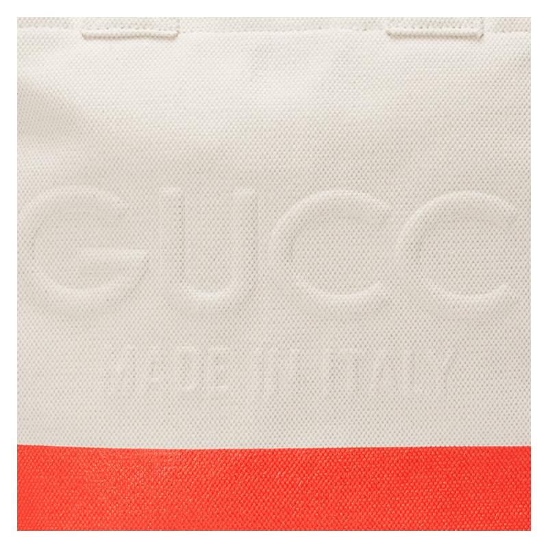 Gucci Letter Embossed Natural Canvas Tote Bag Tote Bag Shopping Bag Shoulder Handbag Canvas Bag Men's White with Orange