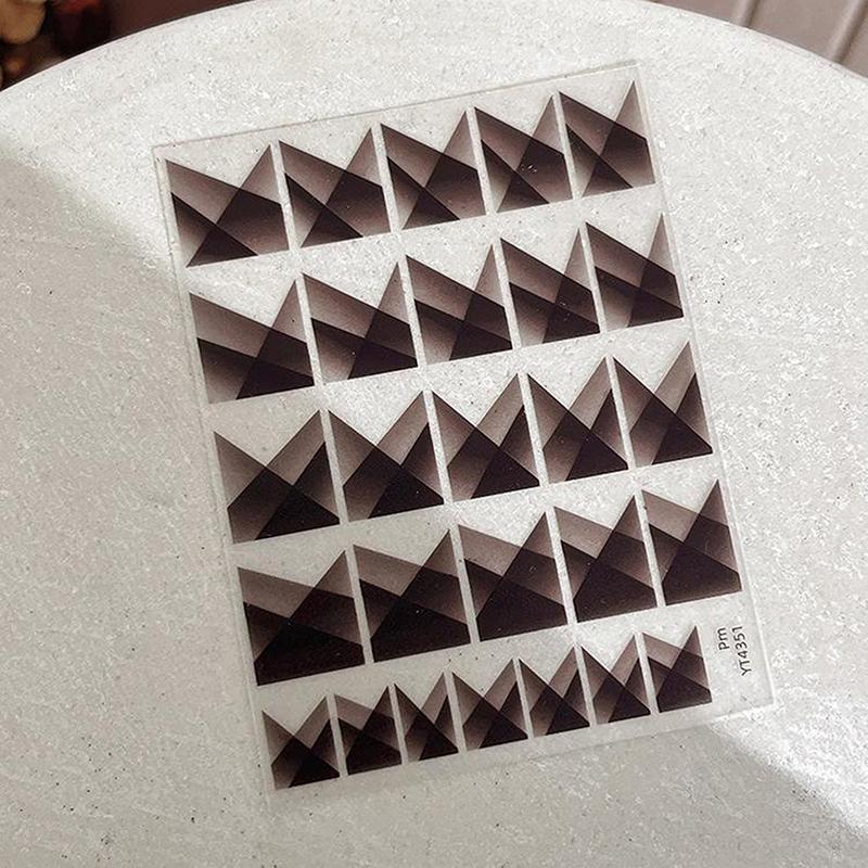 

Французские градиентные линии для ногтей, наклейки для ногтей, черно-белые клетчатые самоклеящиеся наклейки для ногтей, градиентные линии, украшение для ногтей чёрный