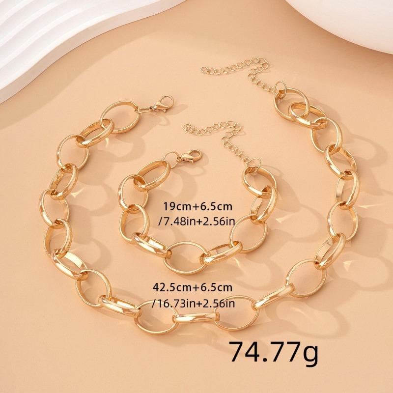 Cool & edgy chain necklace & bracelet set - trendy & unique jewelry