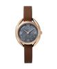Authorized Dealer MATOW Watch with Leather Strap Indigo Round Rose Gold AKI Akilea [MATOW] Solar-Powered Women's (mw001011brwss) [Shiki Charcoal]