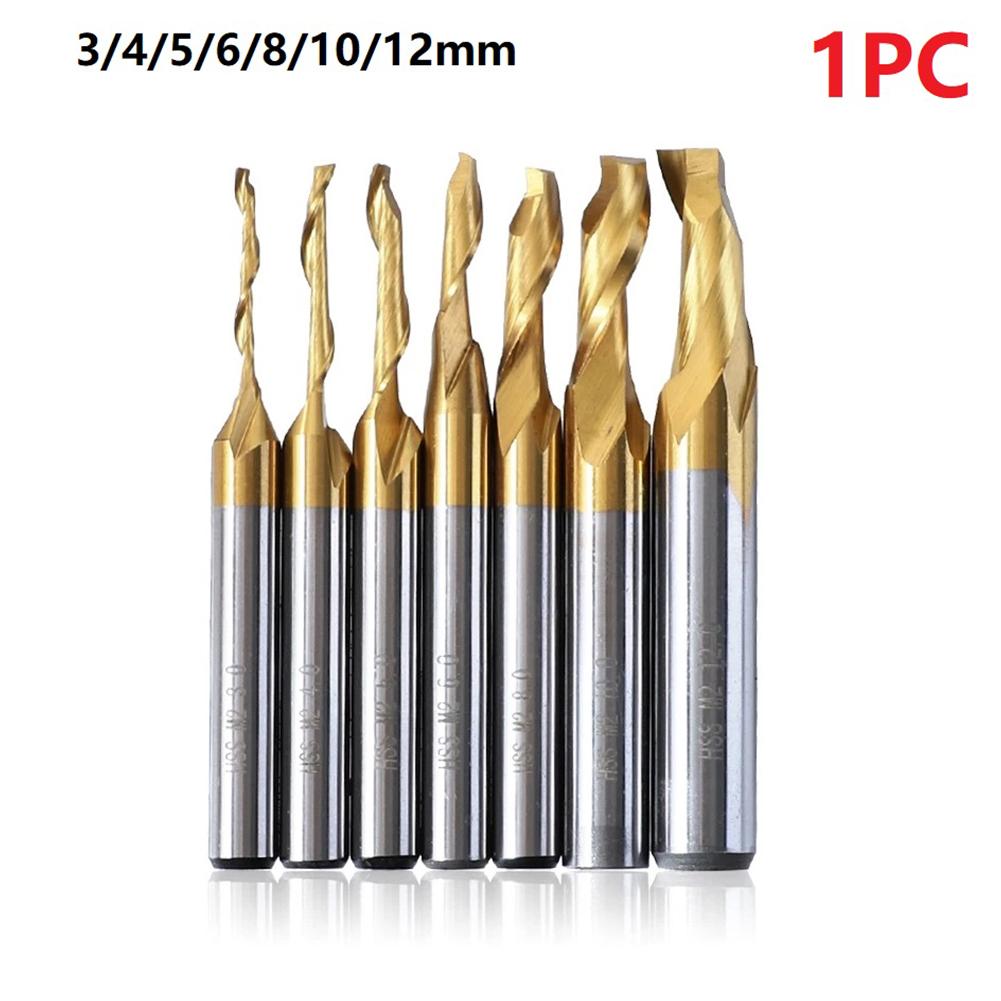 For Cutting Aluminum Spiral End Mill Cutter 1pc 3-12mm Head 80mm Length Engraving Single Flute Newest Protable