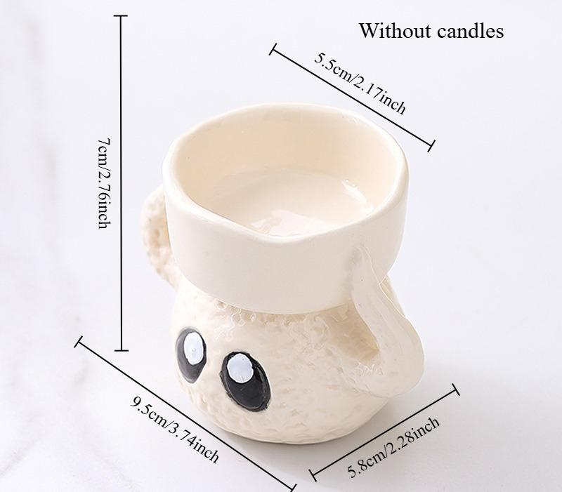 

Ceramic Candle Holders Cute Desktop Decorations Aromatherapy Candle Holders Atmospheric Atmosphere Couple s Birthday Gifts білий