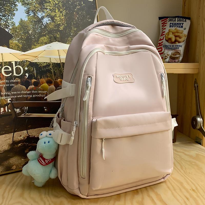 School bag children girls elementary school students solid color backpack junior high school students high school students high quality