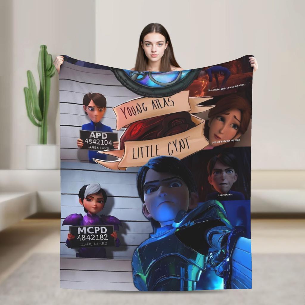Trollhunters Tales Of Arcadia Flannel Blankets Soft Durable Throw Blanket for Couch Chair Travel Office Bedspread Sofa Bed Cover