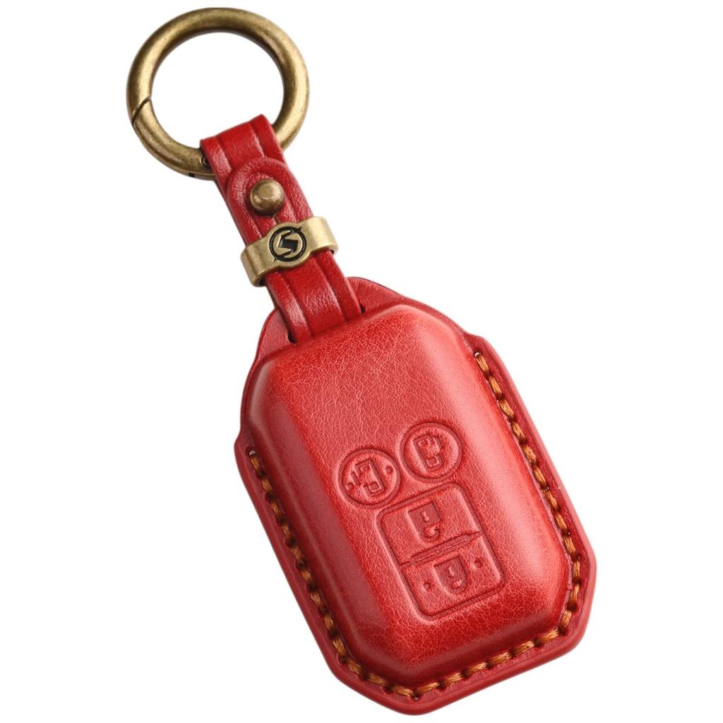 Suzuki Jimny Nodoma JC74W Key Front New Jimny 64 Spacia Custom Key XBEE Genuine Leather Smart Key Custom Dress Up Red 4 [smasol] Cover, End, Series,