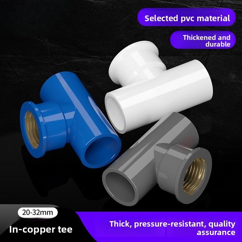 20~50mm Grey PVC Pipe Thread Connector Direct Elbow Tee Irrigation Joint Water Supply Pipe Adapter Aquarium Tank Joint Ball Valv