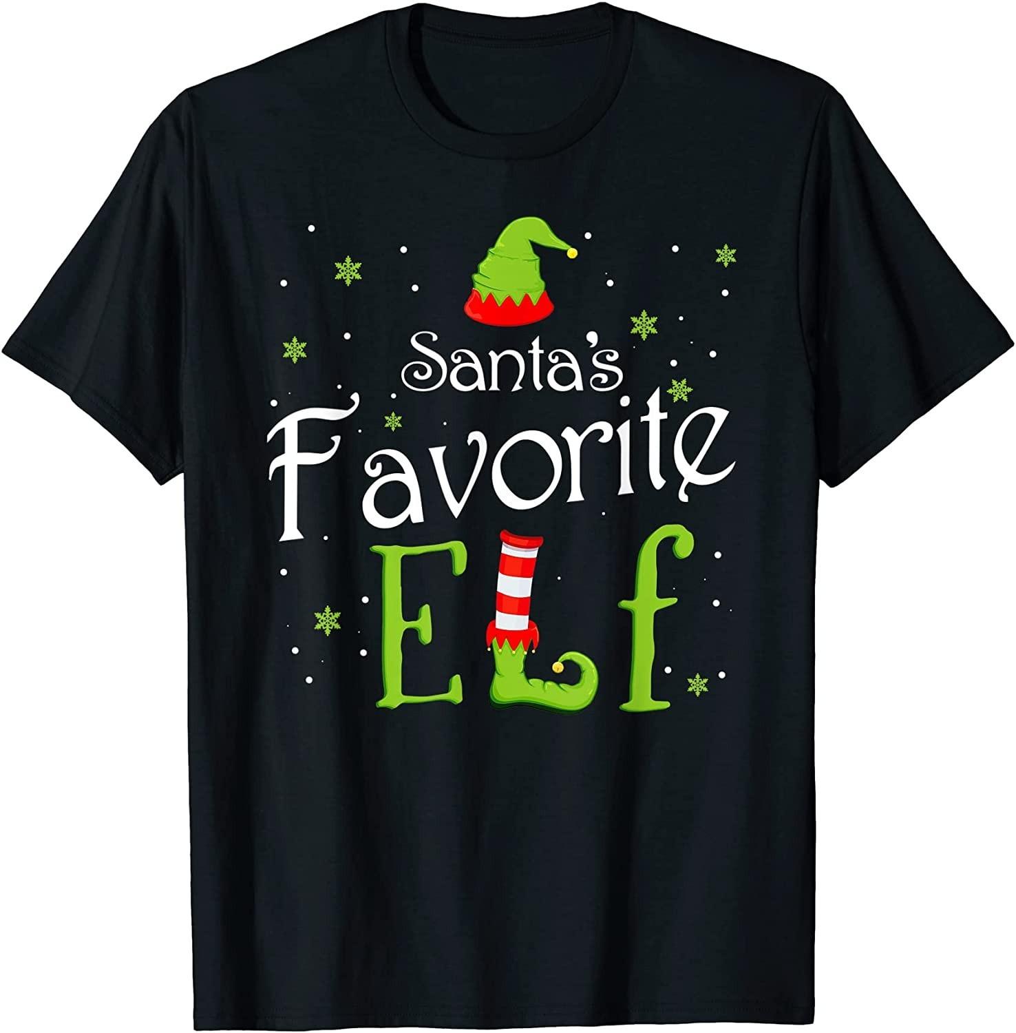 BEST! Santa s Favorite Elf Xmas Matching Christmas For Family Tee S-3XL XXL