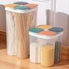 1pc 4 Grid Clear Food Storage Containers, Airtight Lids for Grains Snacks Spices Dry Food, Multi-Compartment Kitchen Organizer