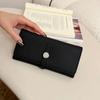 2026 New Women's Soft Cowhide Leather Clutch: Genuine Foldable Long Wallet with Large Capacity for Phone and Money Clip