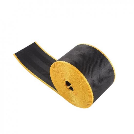 Yellow Border 3.6M Seat Belt Webbing Polyester Seat Lap Retractable Safety Strap
