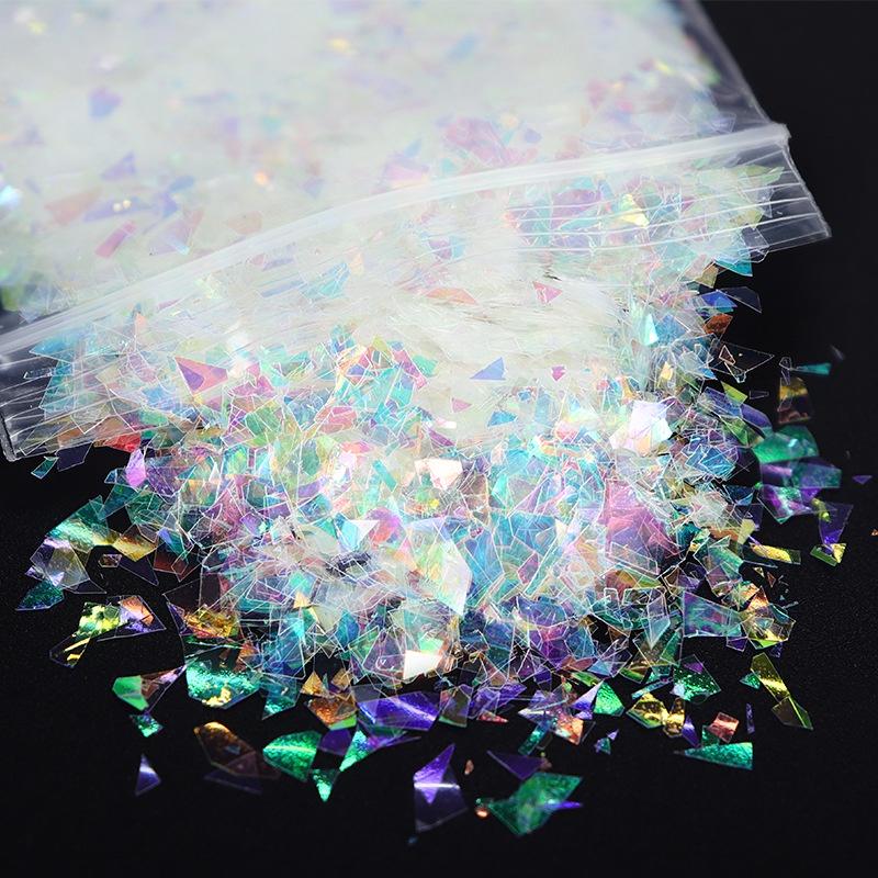 

10 г Aurora AB нерегулярный фрагмент зеркала массивный блеск для ногтей Русалка в виде ракушки блестки радужные аксессуары для украшения дизайна ногтей