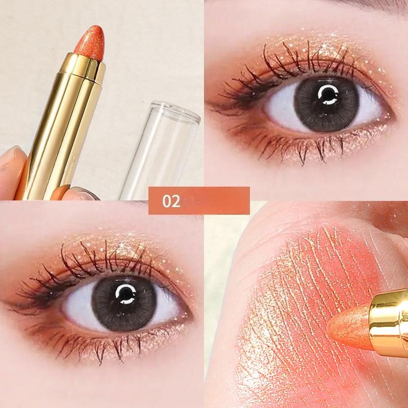 Smoky Dark Green Eyeshadow Pencil Stick 12 Colors Metallic Glitter Eye Shadow Highlighter Pen Makeup Tool Waterproof Pearlescent