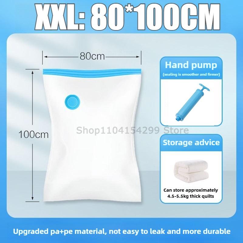 Vacuum Storage Bags with Electric/Hand Pump Multi-Purpose Plastic Rectangular Bags with Zipper Closure Space-Saving Organizer