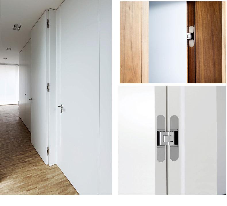 Adjustable 180° Concealed Door Hinges for Inward/Outward Opening Wooden Doors