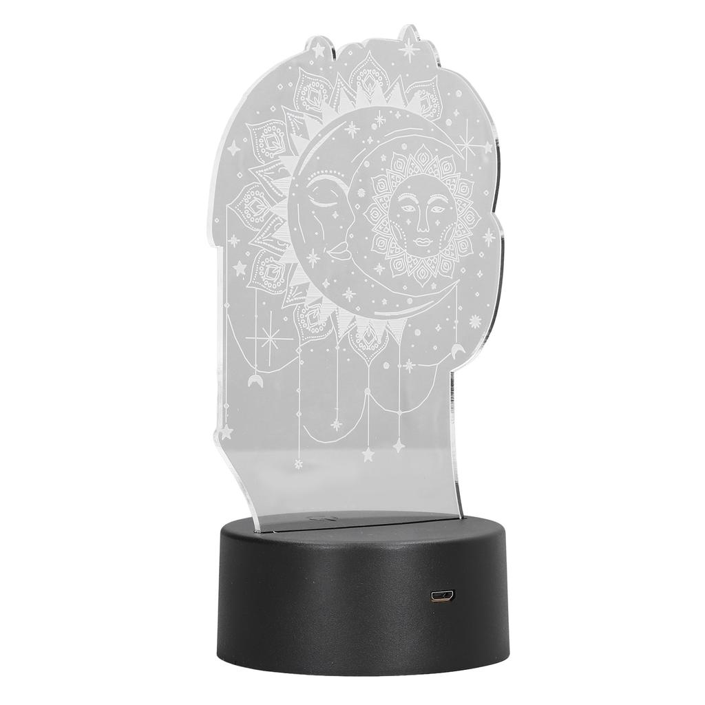 3D Table Light 7 Color Sun Moon LED Night Light Acrylic Touch Switch USB Powered 3D Decorative Lamp