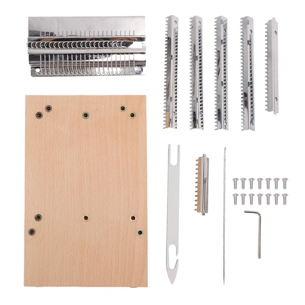 Small Weaving Machine Stainless Steel Wooden Handmade Knitting Machine Weaving Tool for Clothing Blanket DIY