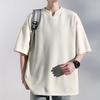 T-shirt à manches courtes et col en V frais en soie glacée pour homme - Nouveau haut décontracté ample d'été à manches courtes