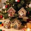 Personalized Room Ornament DIY Christmas Faux Pearl Art Painting Hanging Pendant Kit, 3D Bead Gingerbread Handmade Assembly Model House Miniature