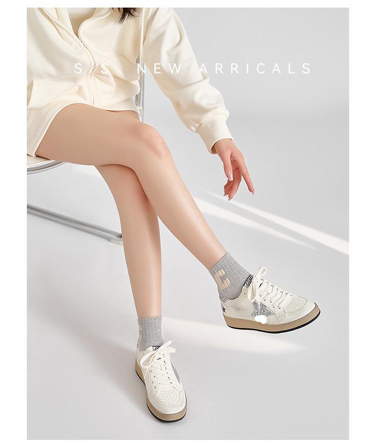 2025 Retro Star Women's Genuine Leather Lace-Up Flats - Vintage Style