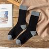 Spring And Autumn Pure Color All-Match Pile Socks Mid-Tube Socks Contrasting