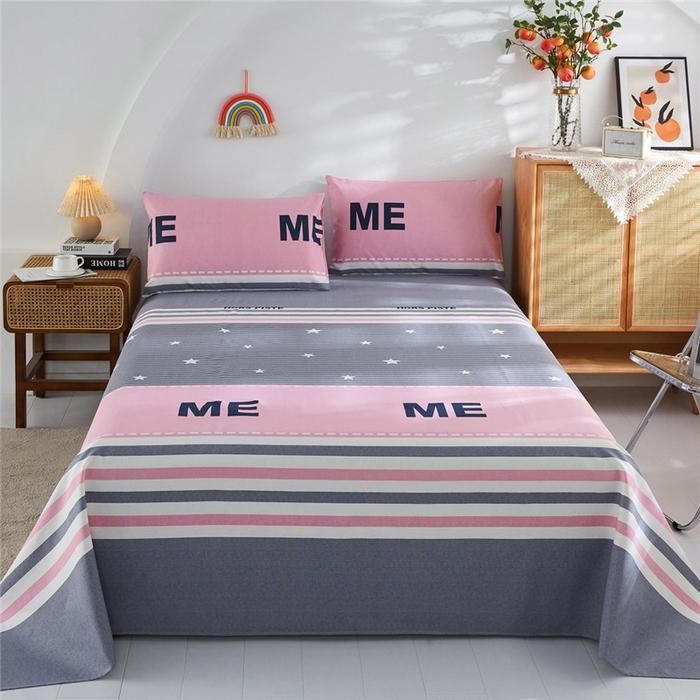 Checkered Pattern Bed Sheet Set Cotton Bed Sheets with Pillowcases Thickened Extra Soft Bedding Set Skin-friendly Breathable