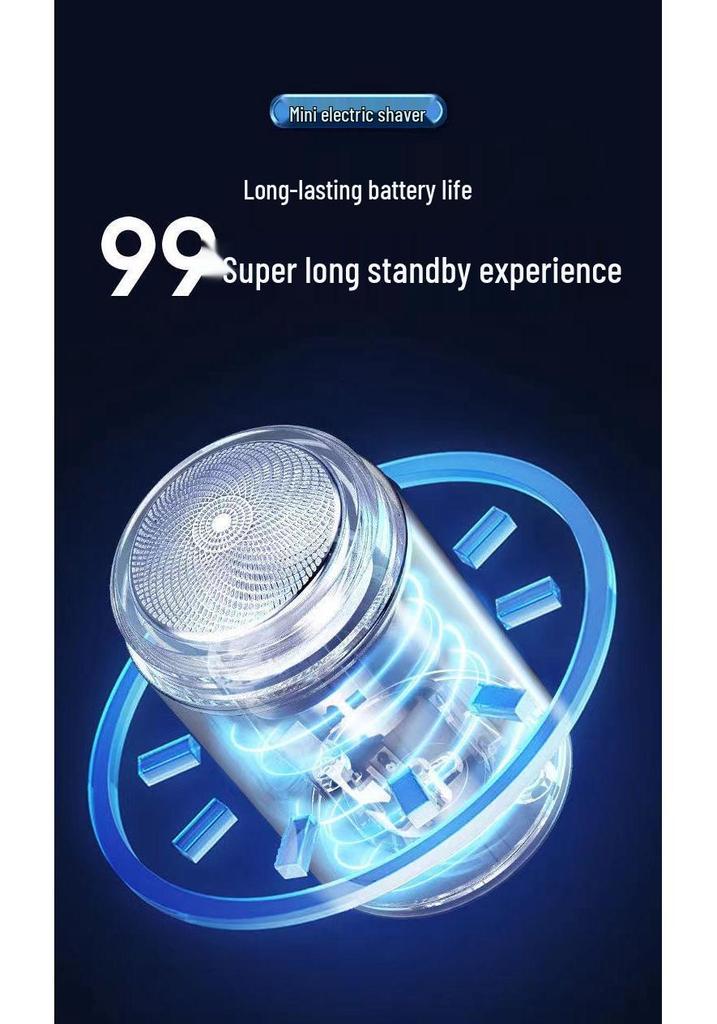 Mini Electric Shaver - Portable, Fast Charging, Type-C Interface for Men
