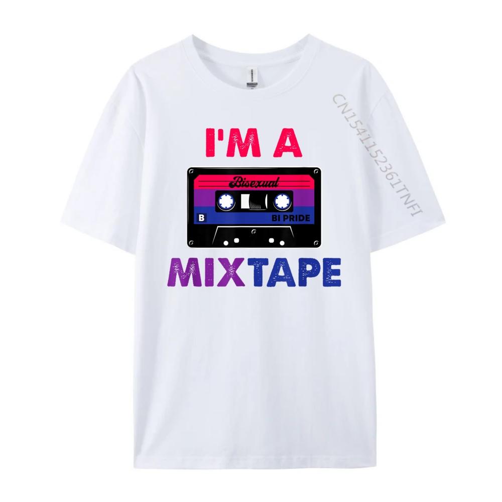 I M A Mixtape Bisexual Pride Month Lgbtq Cassette Tape Graphic T Shirts Men Oversized New Year Chinese Style