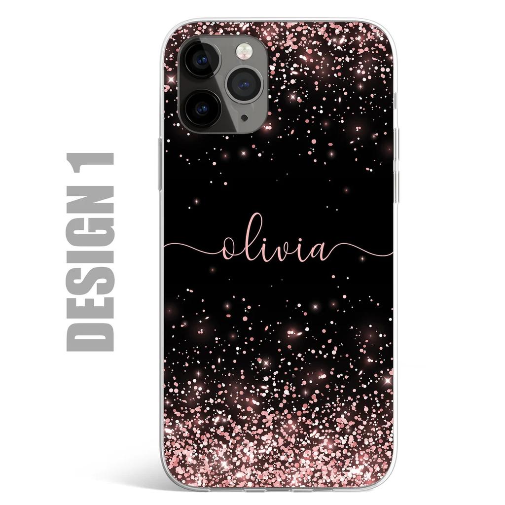 Personalised Phone Case Initials Name Rose Gold Love Custom Cover For iPhone 13 SE 6s Plus 7 8 X Xs Max Xr 11 14 12 Pro Max Mini