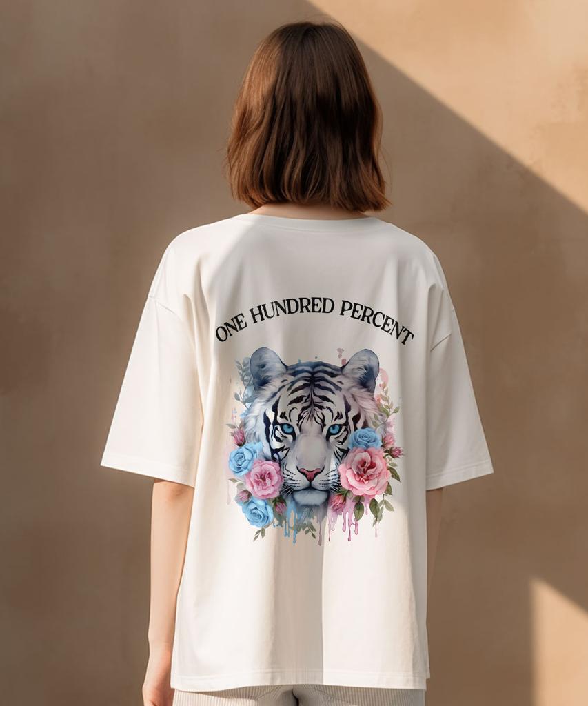 OHP Ohpxharmonia Bwhite Tiger Semi-Oversized Short Sleeve T-Shirt