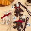 Korean Cartoon Fabric Scarf Bear Keychain Cute Little Bear Keyring Car Key Holder  Versatile Bag Pendant Couple Gifts