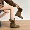 Zelfgehouden versie~ Niche originele nieuwe korte laarzen dames 2025 herfst en winter revers gesp binnenin hoogteverhogende mode laarzen Martin laarzen