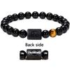 New Twelve Constellation Stretch Bracelet Male Simple Obsidian Engraved Couple Beaded Fashion Commuter Bangle Natural Stone