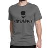 Gunki Funny T-Shirts Kurzarm Rundhals T-Shirt Baumwolle Große Größen Oberteile Gunki Logo Angeln Schädel für Männer Frauen T-Shirt