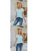 Spring & Summer Women's Loose Round Neck Eyelet Lace T-shirt