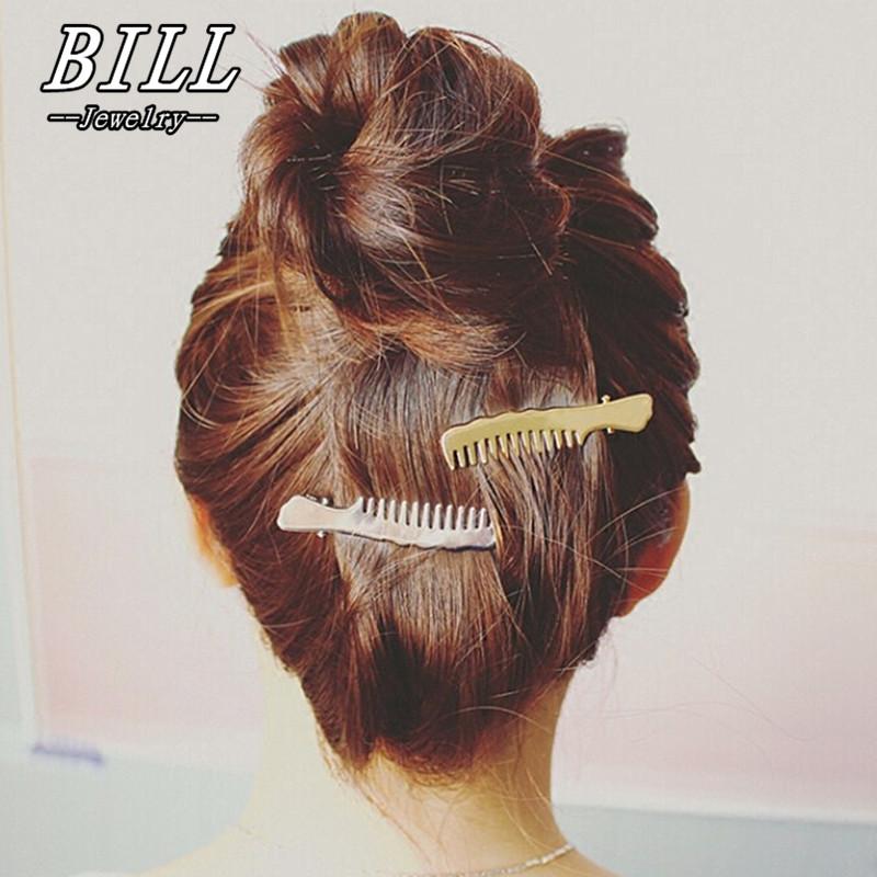 New Fashion Metal Hair Clips for Women Comb Shape Hair Barrette Stick Hairpin Hair Styling Accessories For Women Girls Women