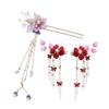 Flower Hairpin With Butterfly Crystal Hair Clip Set Traditional Chinese Style Elegant Ornament For Hanfu Wedding And Festival