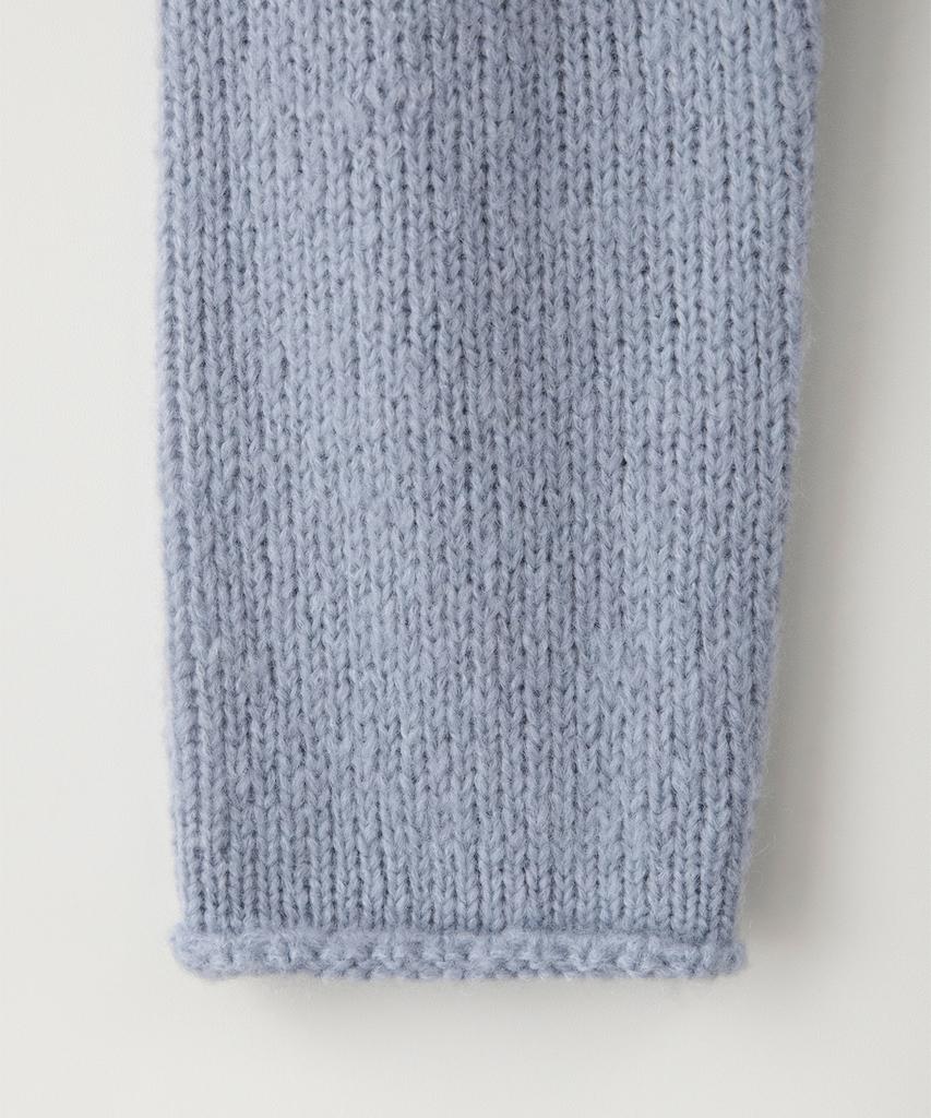 Sseomweeobeoteo Mohair Letter Long Sleeve Knit - Light Blue